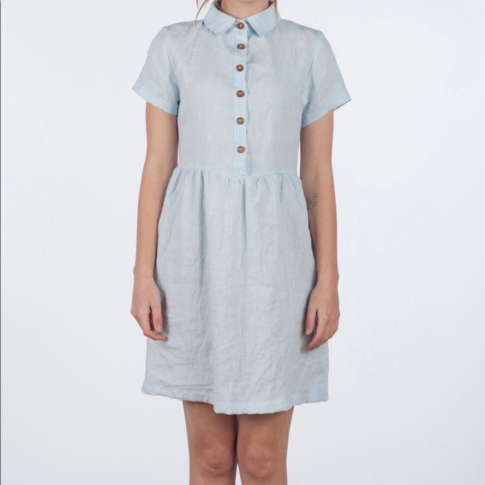 Pyne & Smith Linen Button Down Dress XS